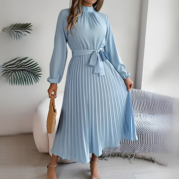 Jessy - Damenkleid mit langen, gefalteten Ärmeln