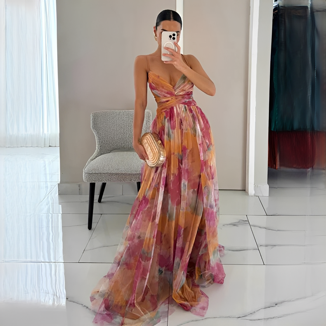 Darrisha - Elegantes Maxikleid mit überkreuztem Bund