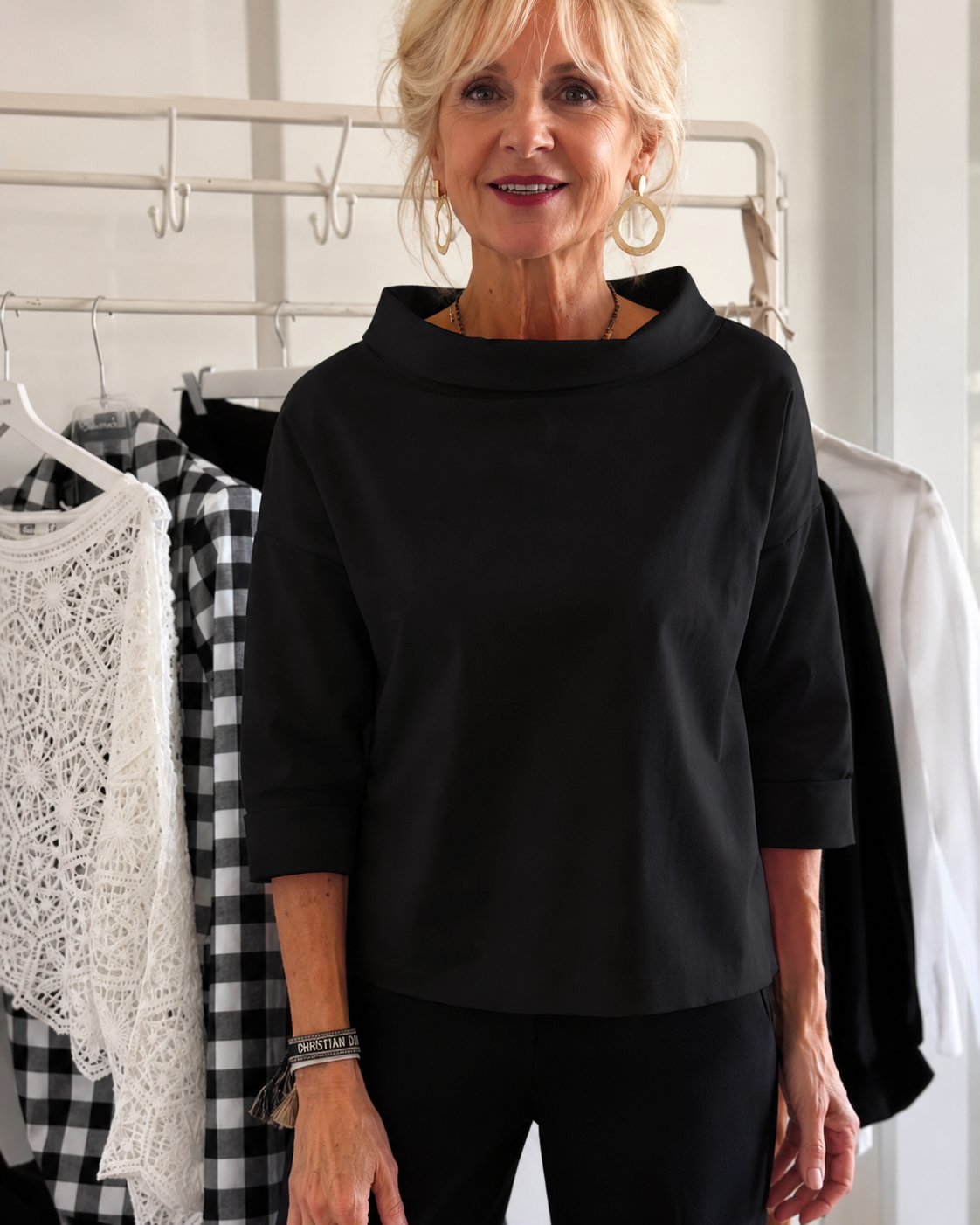 Elone - Elegante, lockere Bluse mit Kragen