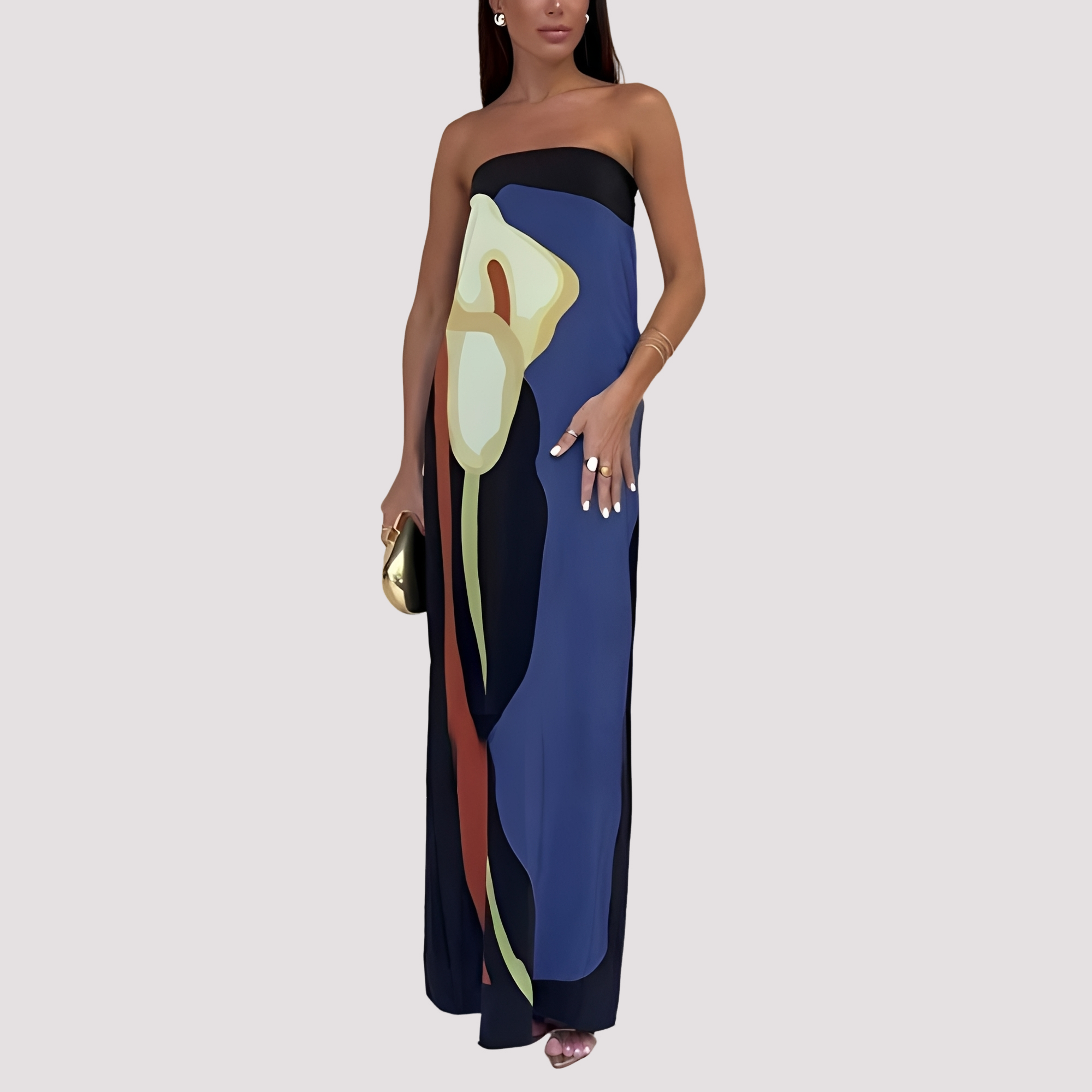 Samara - Stilvolles Trägerloses Maxikleid