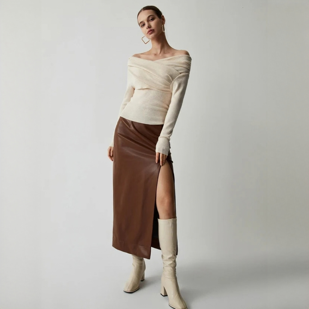 Yasmin - Stilvolles, schulterfreies Top