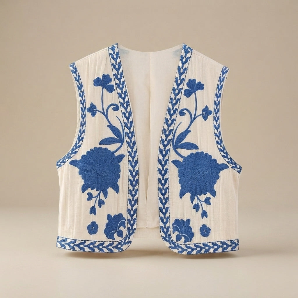 Mahya - Vintage-Weste mit Blumenmuster
