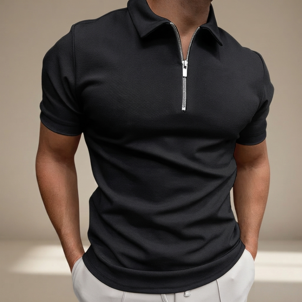 Kesean - Lässiges Halbzip-Poloshirt