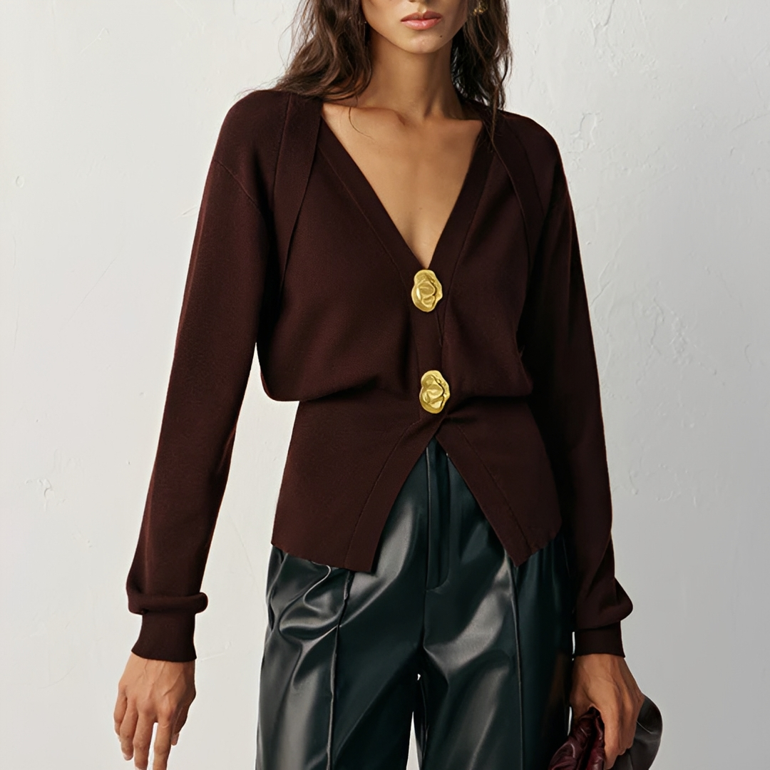Kisha - Modische Jacke mit V-Kragen