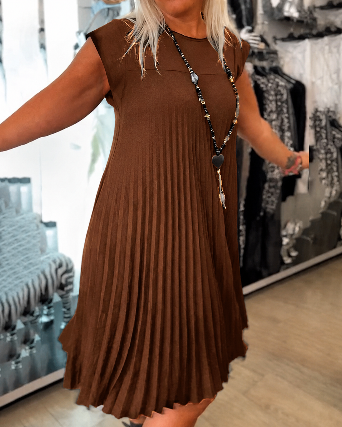 Angélique - Weites Plisseekleid