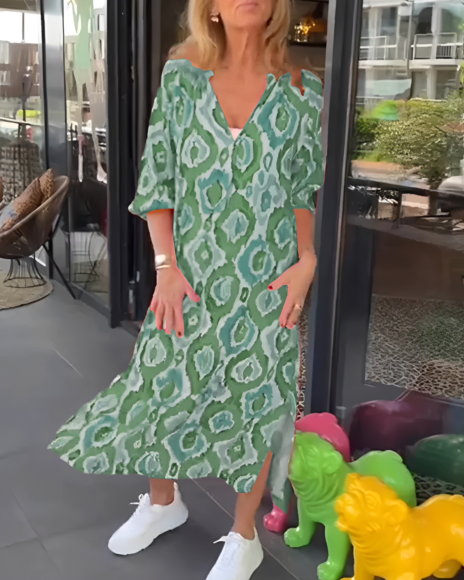 Rachael - Schickes Midikleid mit V-Ausschnitt