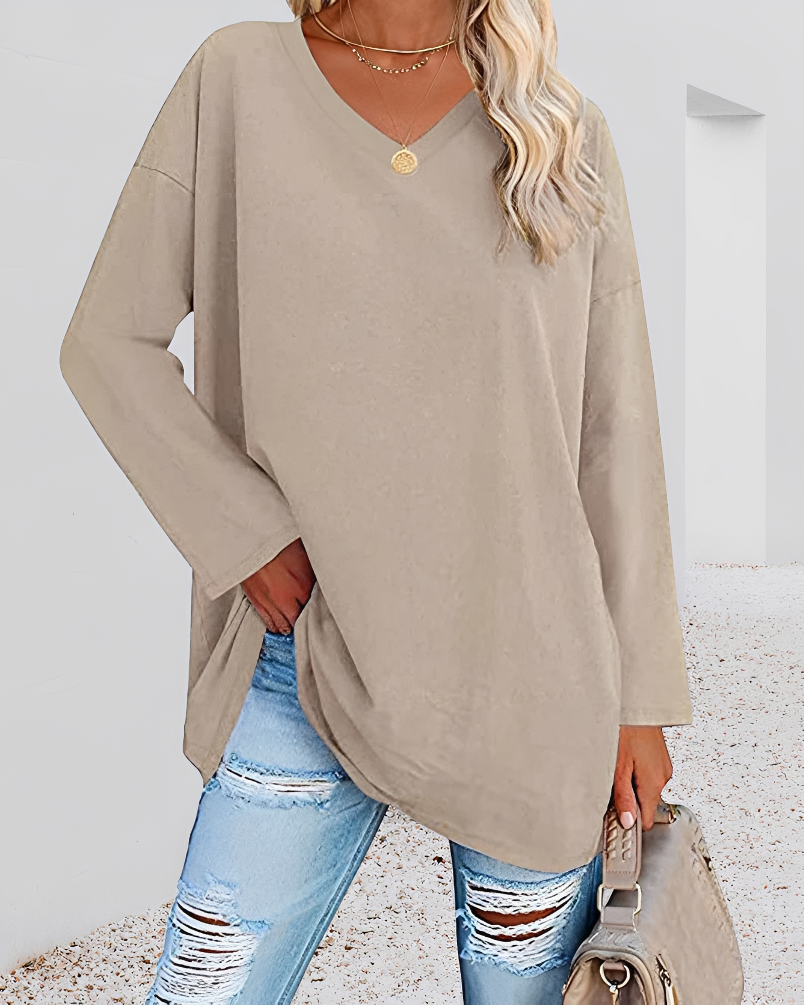 Kendra - Elegantes V-Neck-Shirt mit lockerer Passform