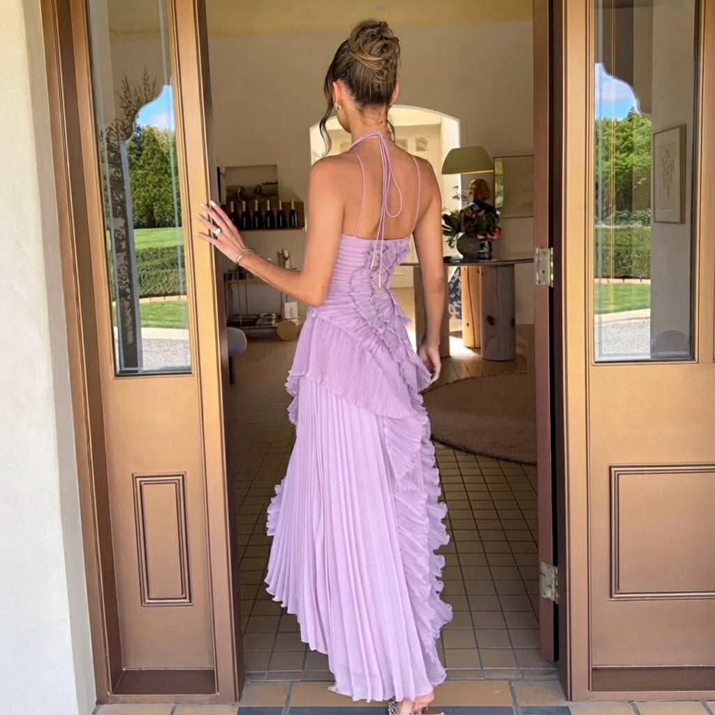 Khatereh - Schickes Midikleid mit Rüschen und Neckholder