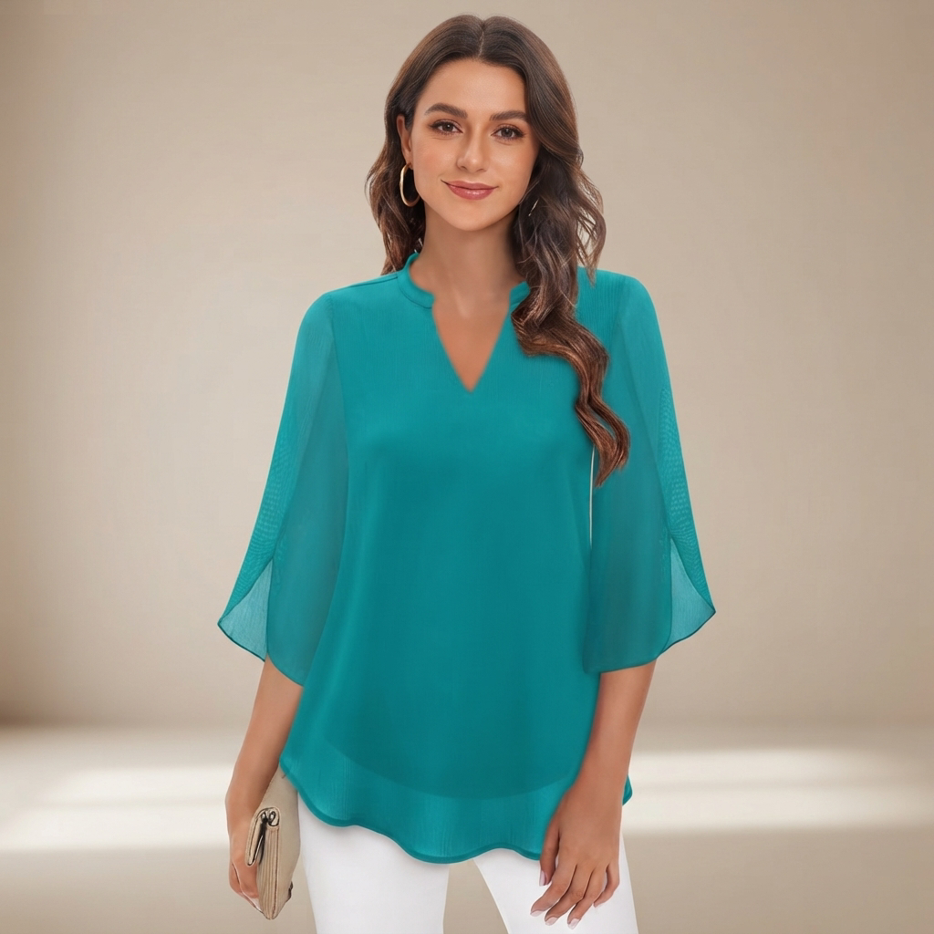 Arsine - Elegante, locker geschnittene Bluse mit V-Ausschnitt