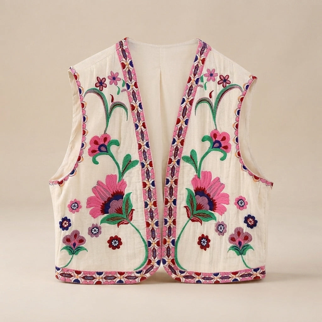 Mahya - Vintage-Weste mit Blumenmuster