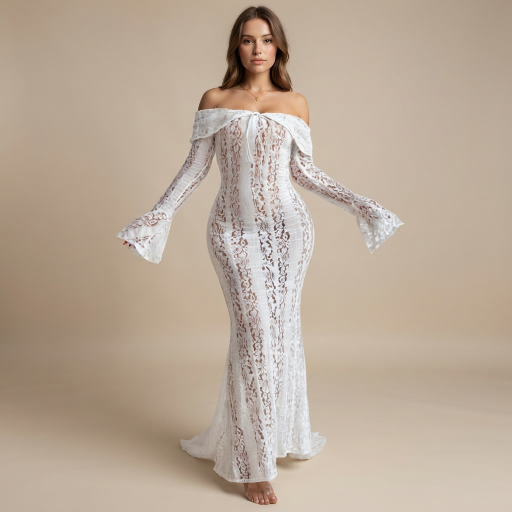 Juliana - Stilvolles Schnür-Maxikleid