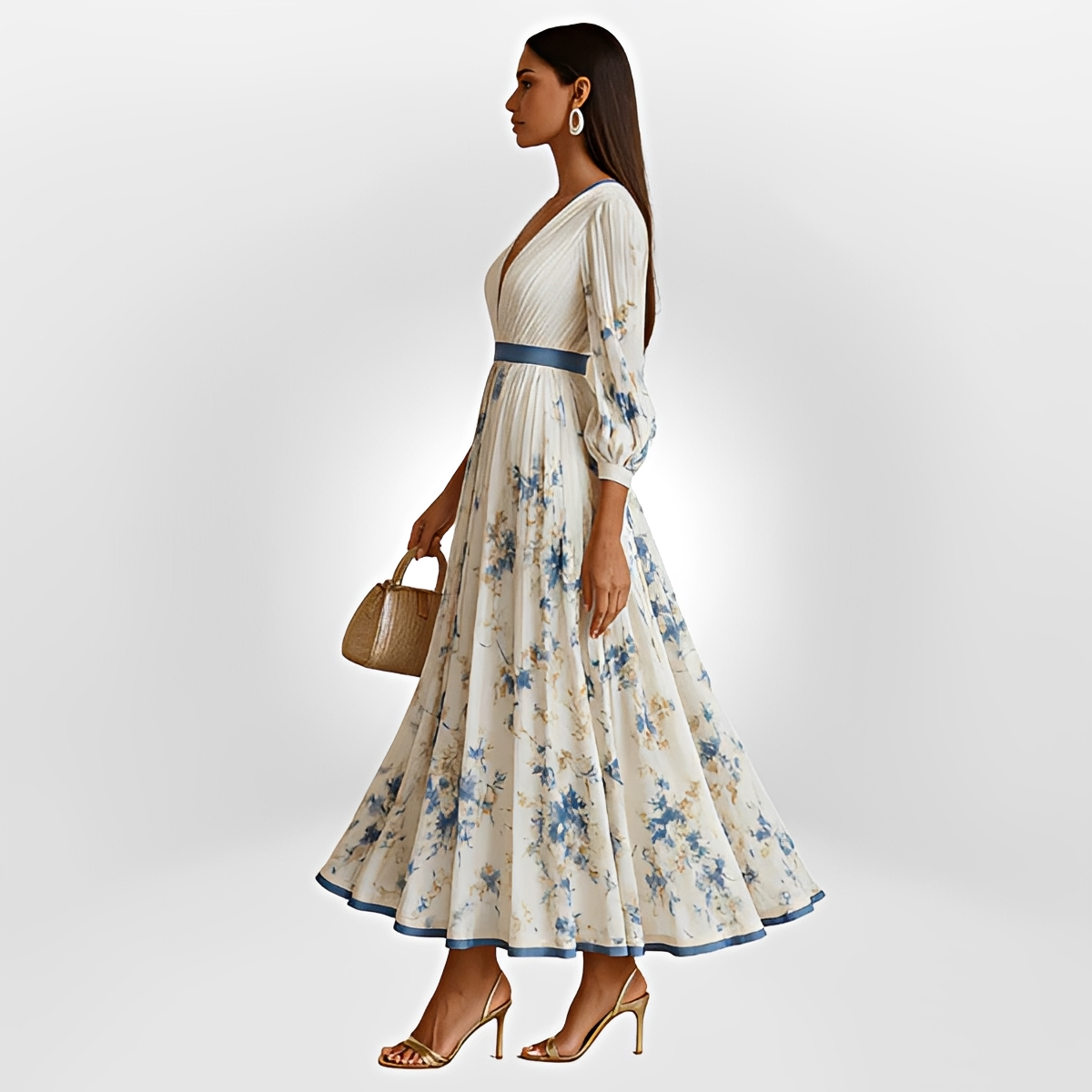 Klarise - Elegantes Kleid mit Wickel-V-Ausschnitt