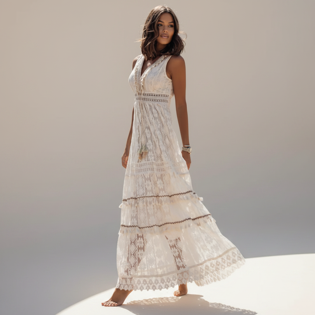 Barbarra - Elegantes Kleid mit hohem Bund