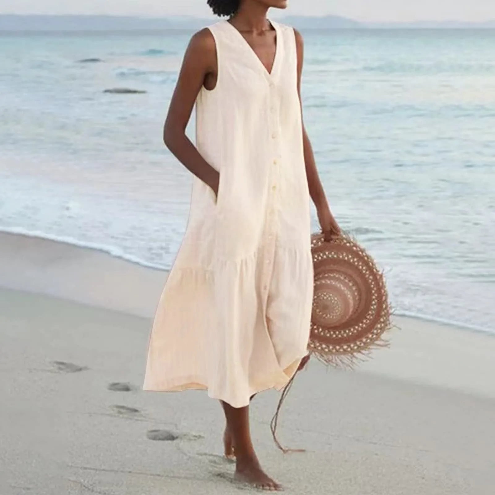 Lena - Premium-Kleid mit V-Ausschnitt