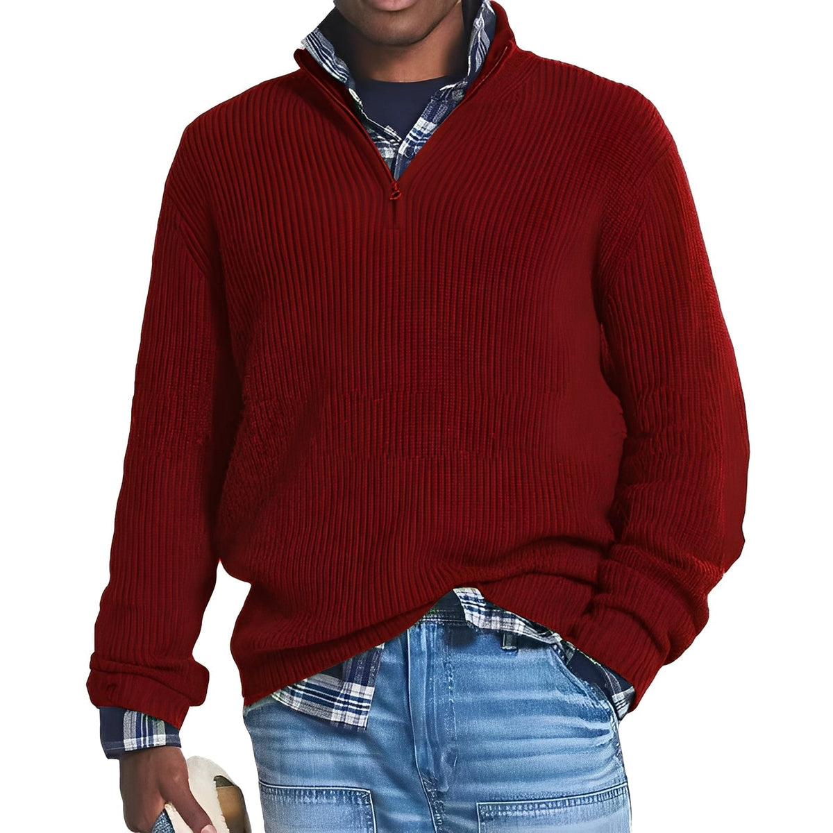Edward - Moderner Pullover mit halbem Reißverschluss