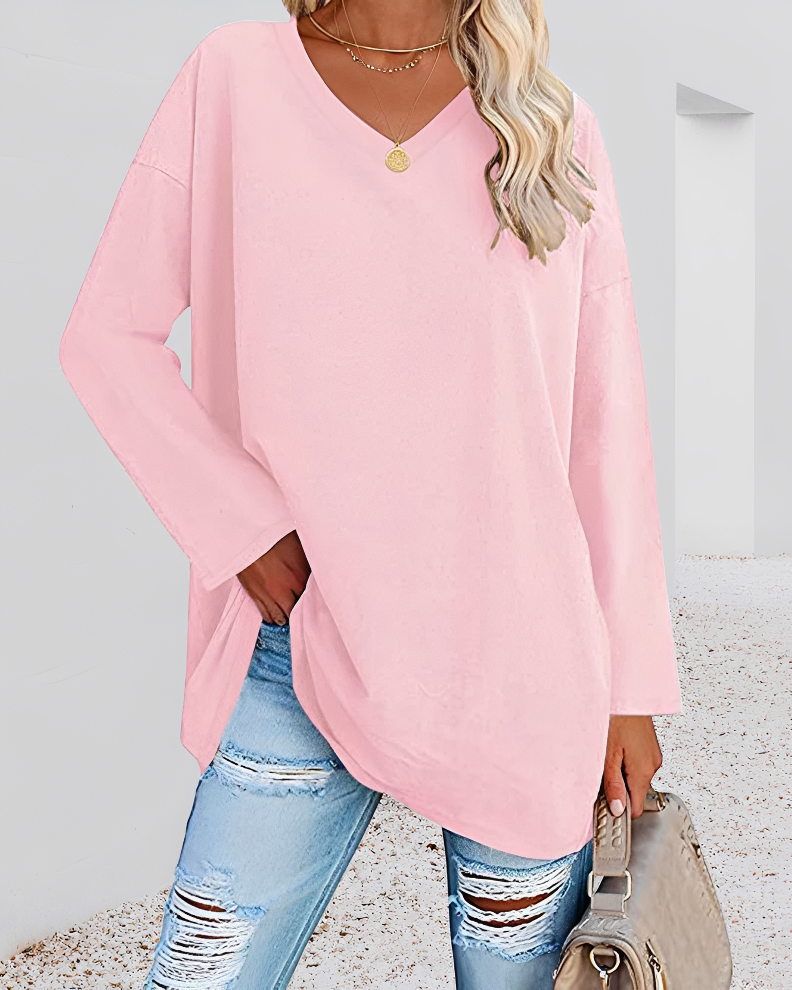 Kendra - Elegantes V-Neck-Shirt mit lockerer Passform