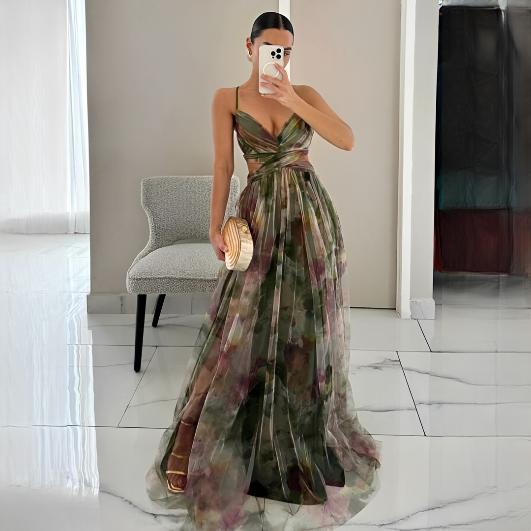 Darrisha - Elegantes Maxikleid mit überkreuztem Bund