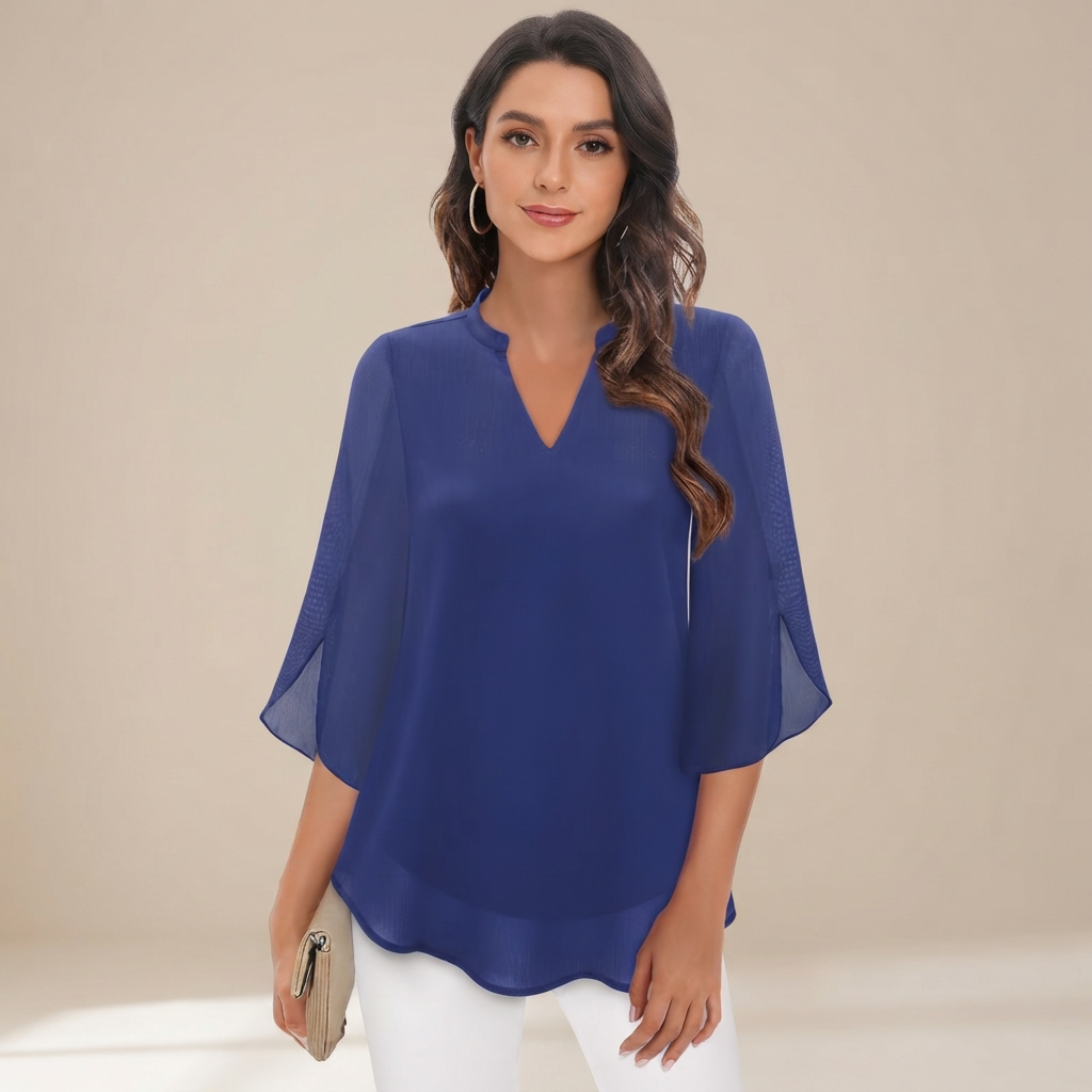 Arsine - Elegante, locker geschnittene Bluse mit V-Ausschnitt