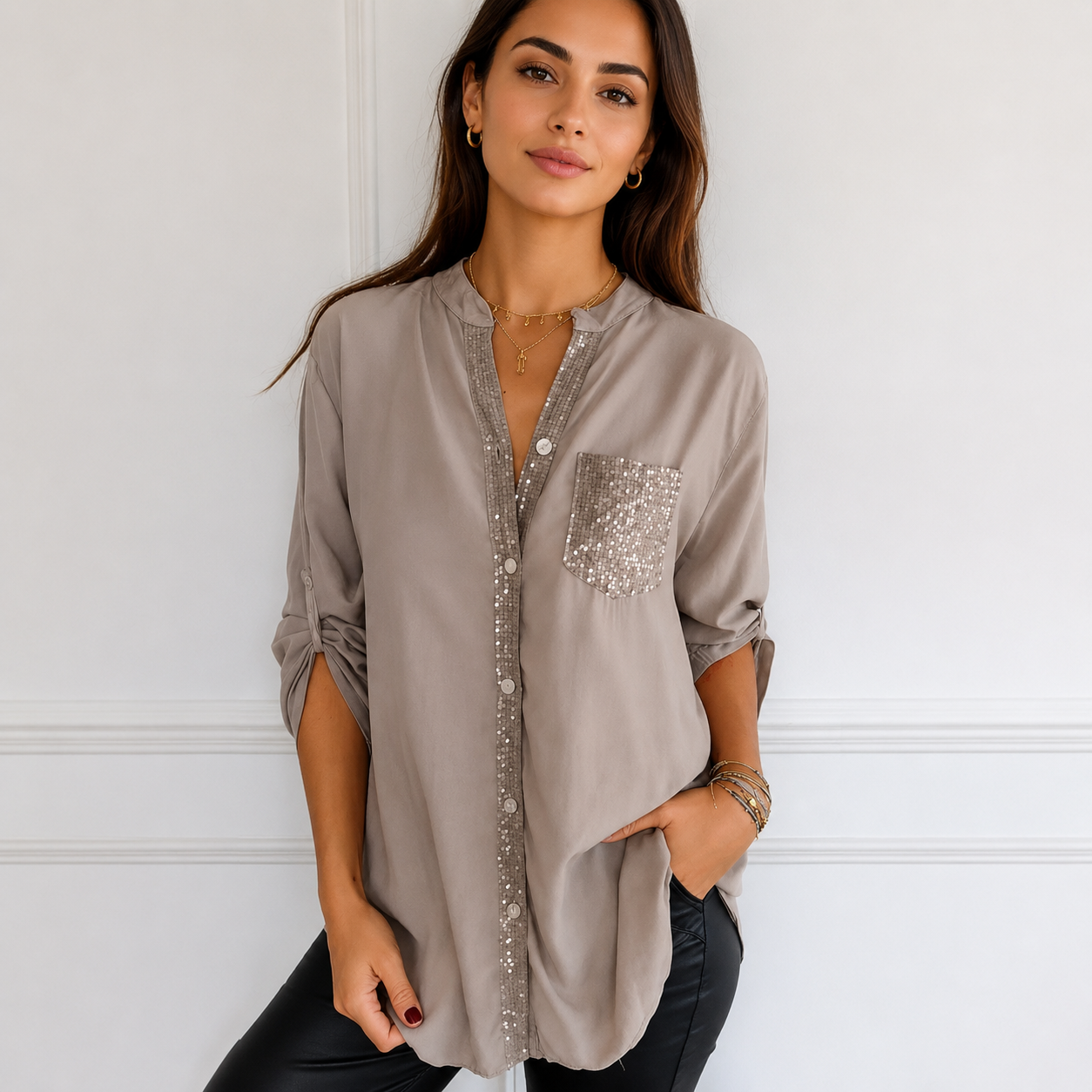 Chalise - Stilvolle Bluse mit Knöpfen
