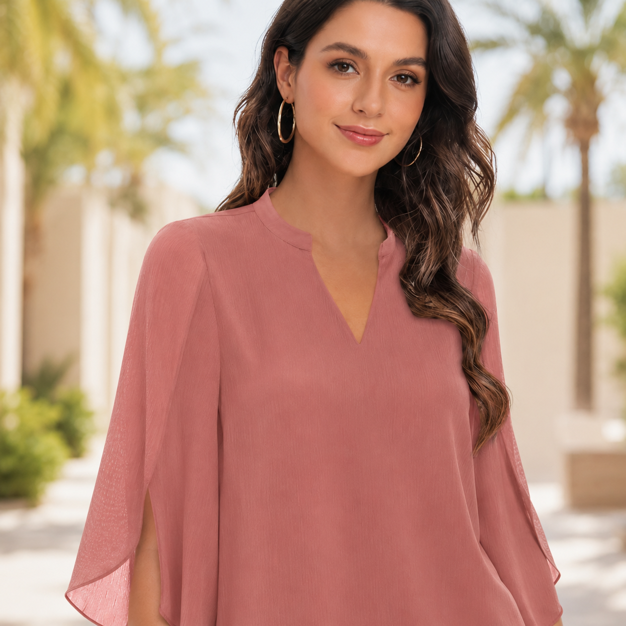 Arsine - Elegante, locker geschnittene Bluse mit V-Ausschnitt