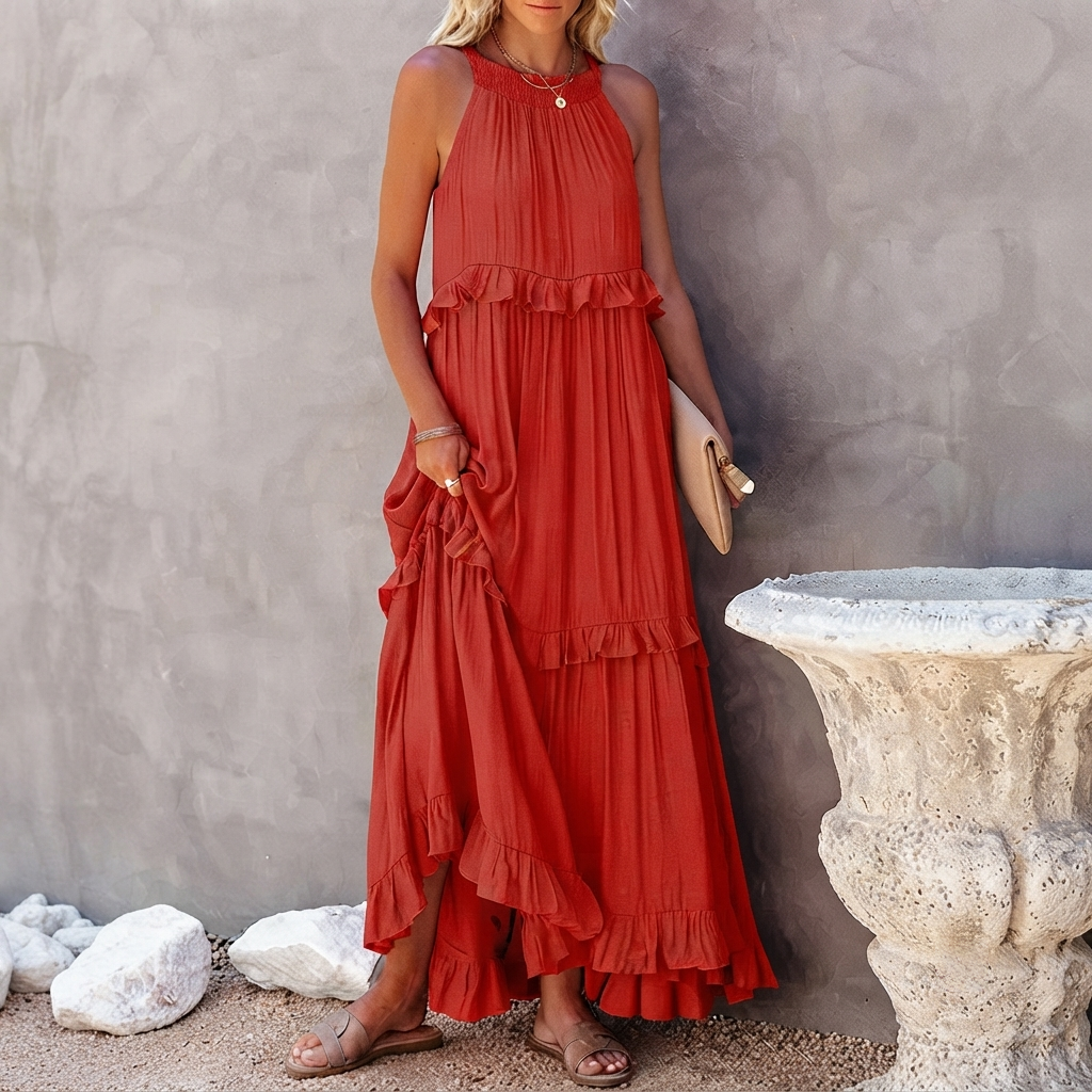 Vessa - Stilvolles Stufen-Maxikleid