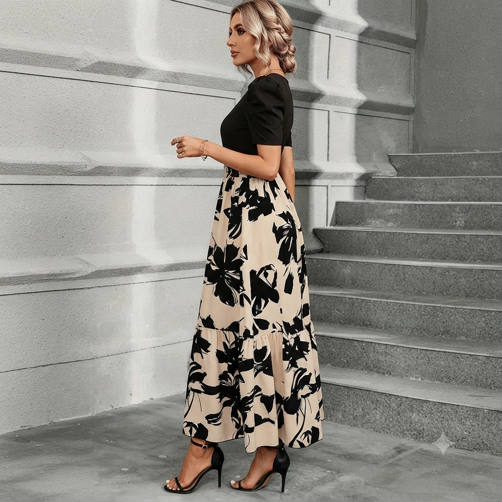 Astrid - Elegantes Kleid mit Blumenmotiv