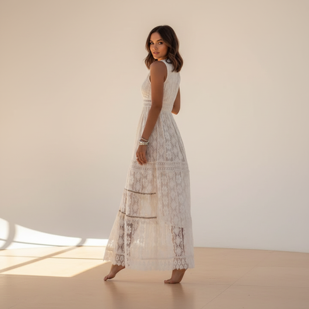 Barbarra - Elegantes Kleid mit hohem Bund