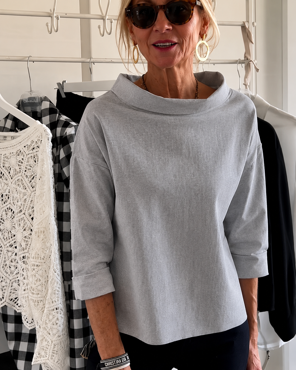 Elone - Elegante, lockere Bluse mit Kragen