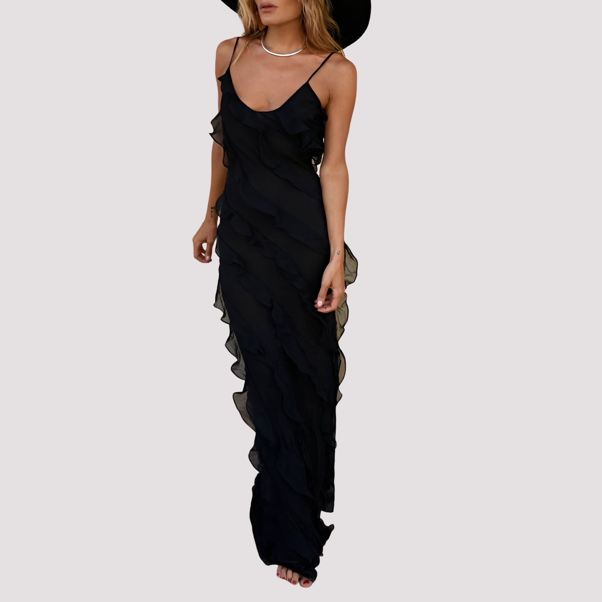 Micah - Stilvolles Rüschen-Maxikleid