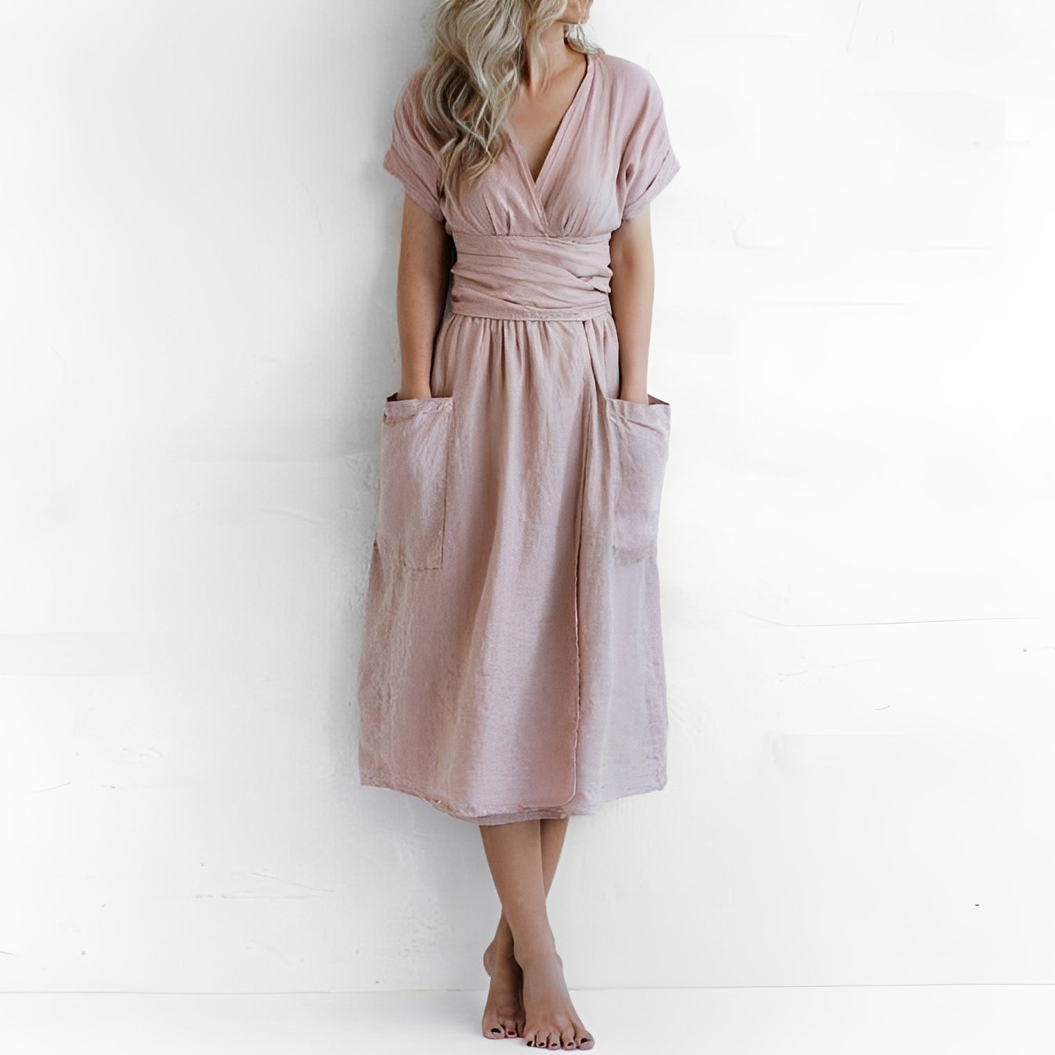Sasha - Lässiges Wickelkleid mit Taschen