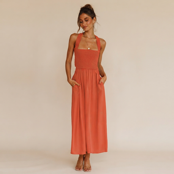 Lena - Stilvolles Midikleid mit eckigem Ausschnitt
