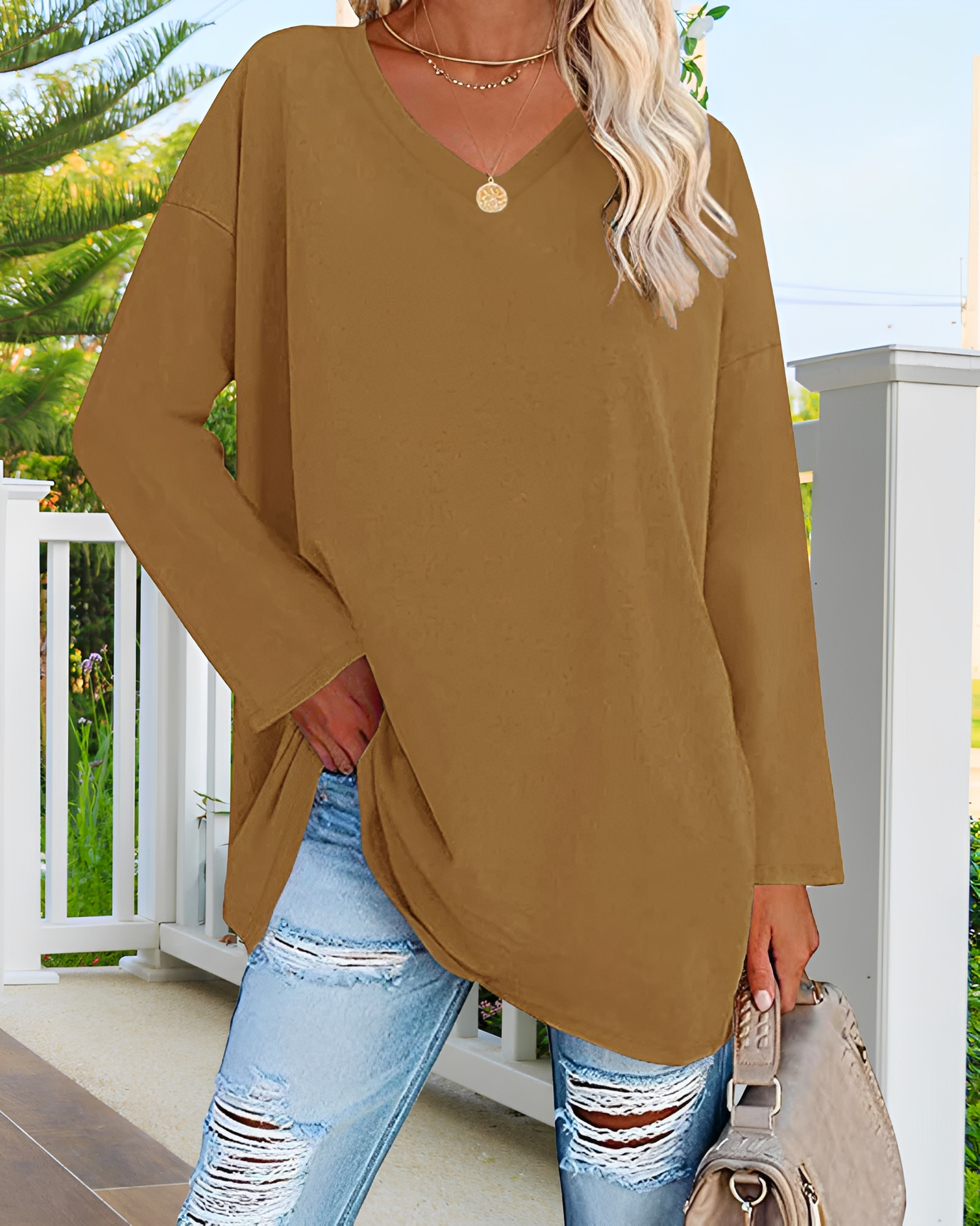 Kendra - Elegantes V-Neck-Shirt mit lockerer Passform