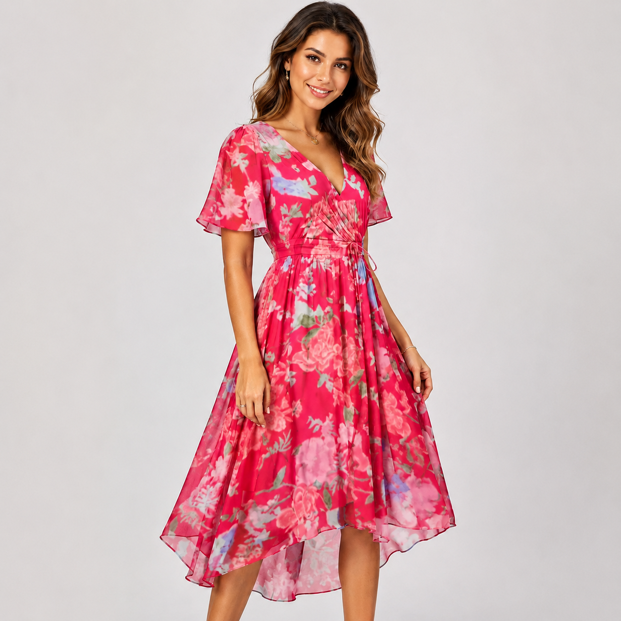 Elsinya - Anmutiges und fließendes Midi-Kleid