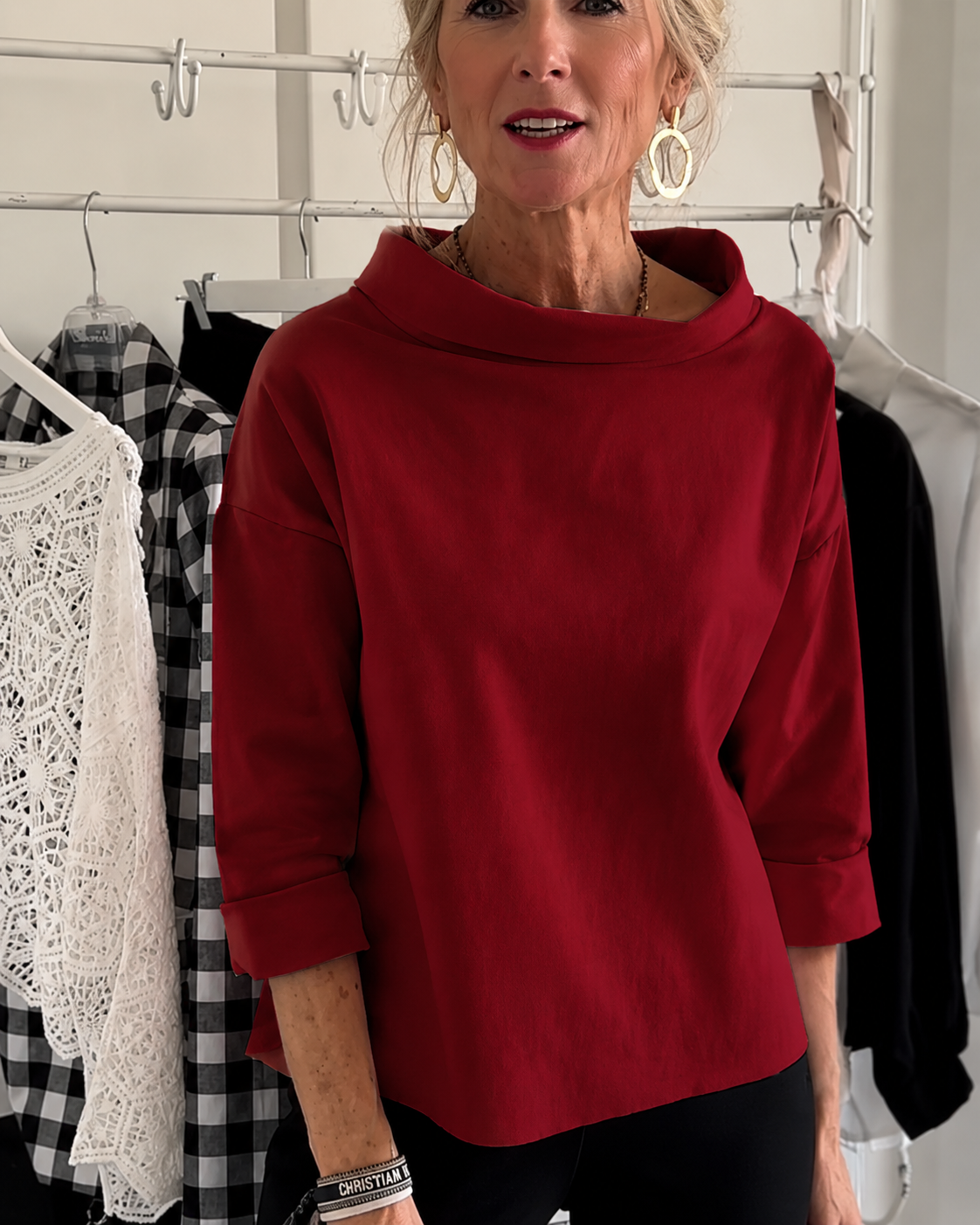 Elone - Elegante, lockere Bluse mit Kragen