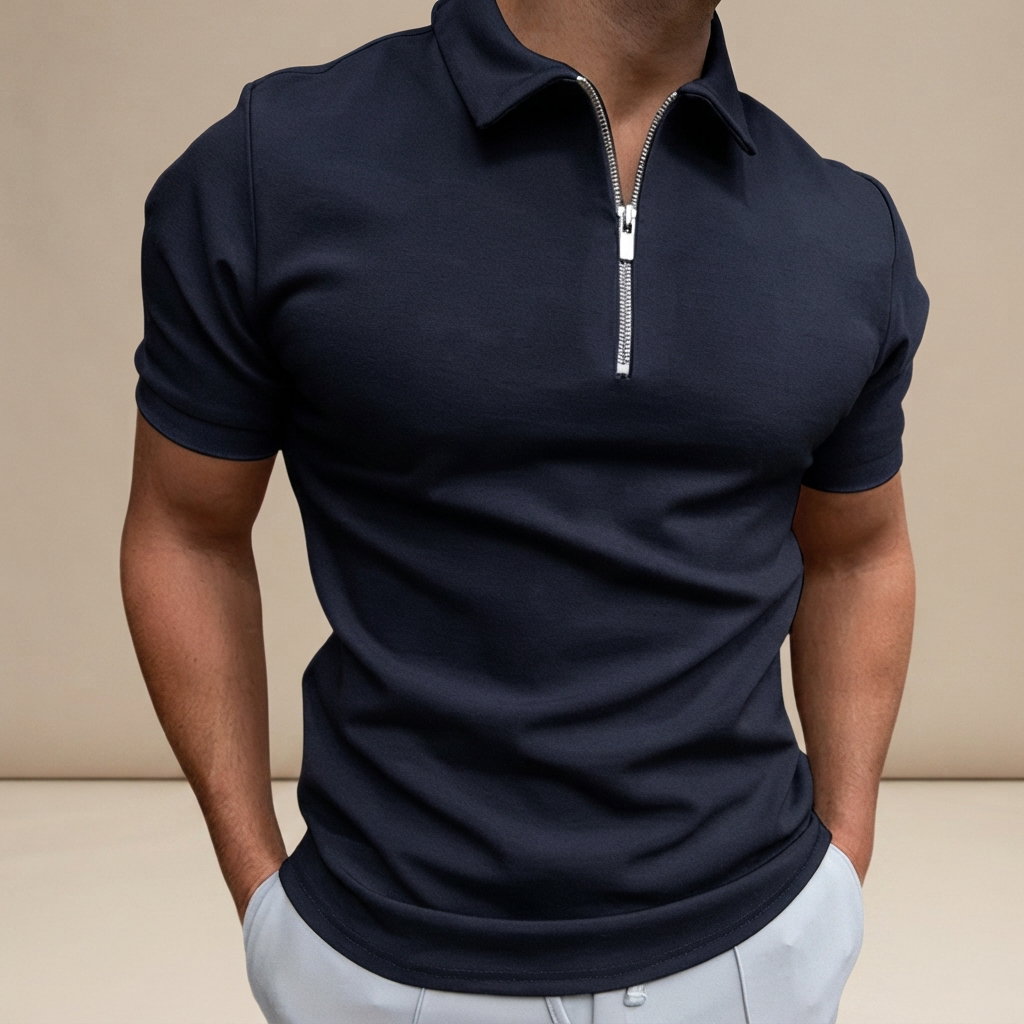 Kesean - Lässiges Halbzip-Poloshirt