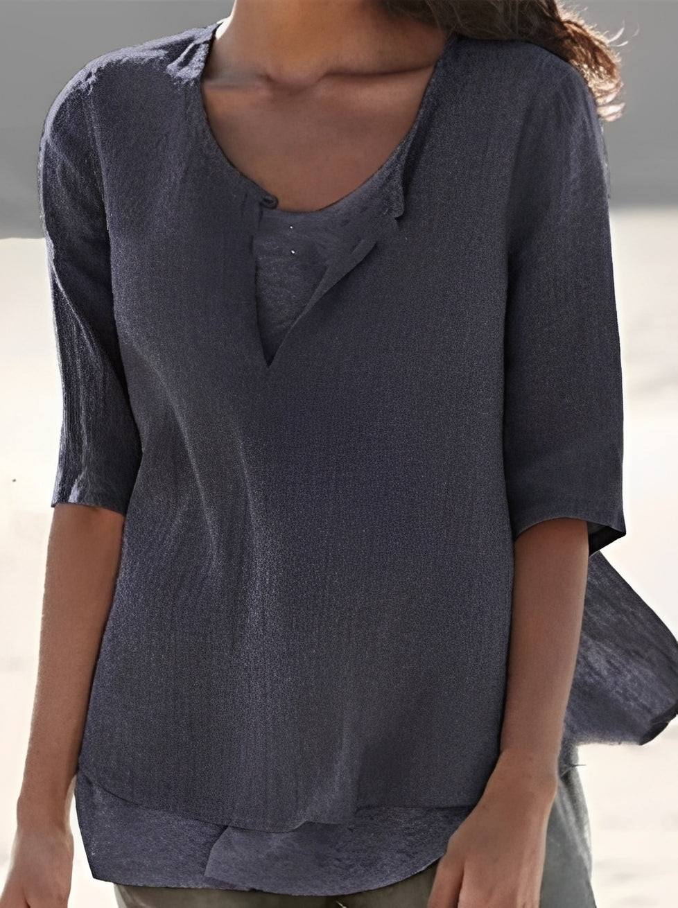 Shania - Stilvolle Bluse mit Lagenlook für Damen