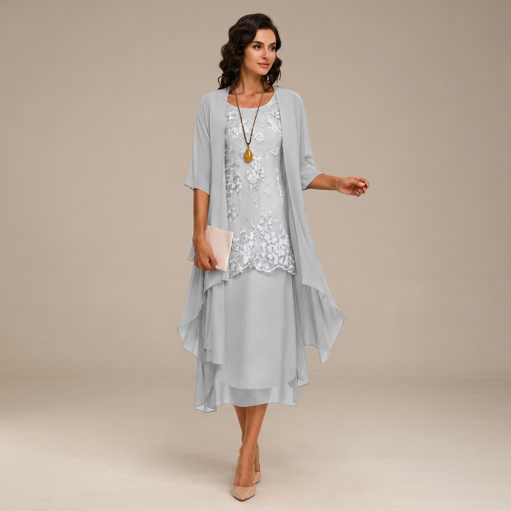 Krystal - Stilvolles Zweiteiliges Midikleid