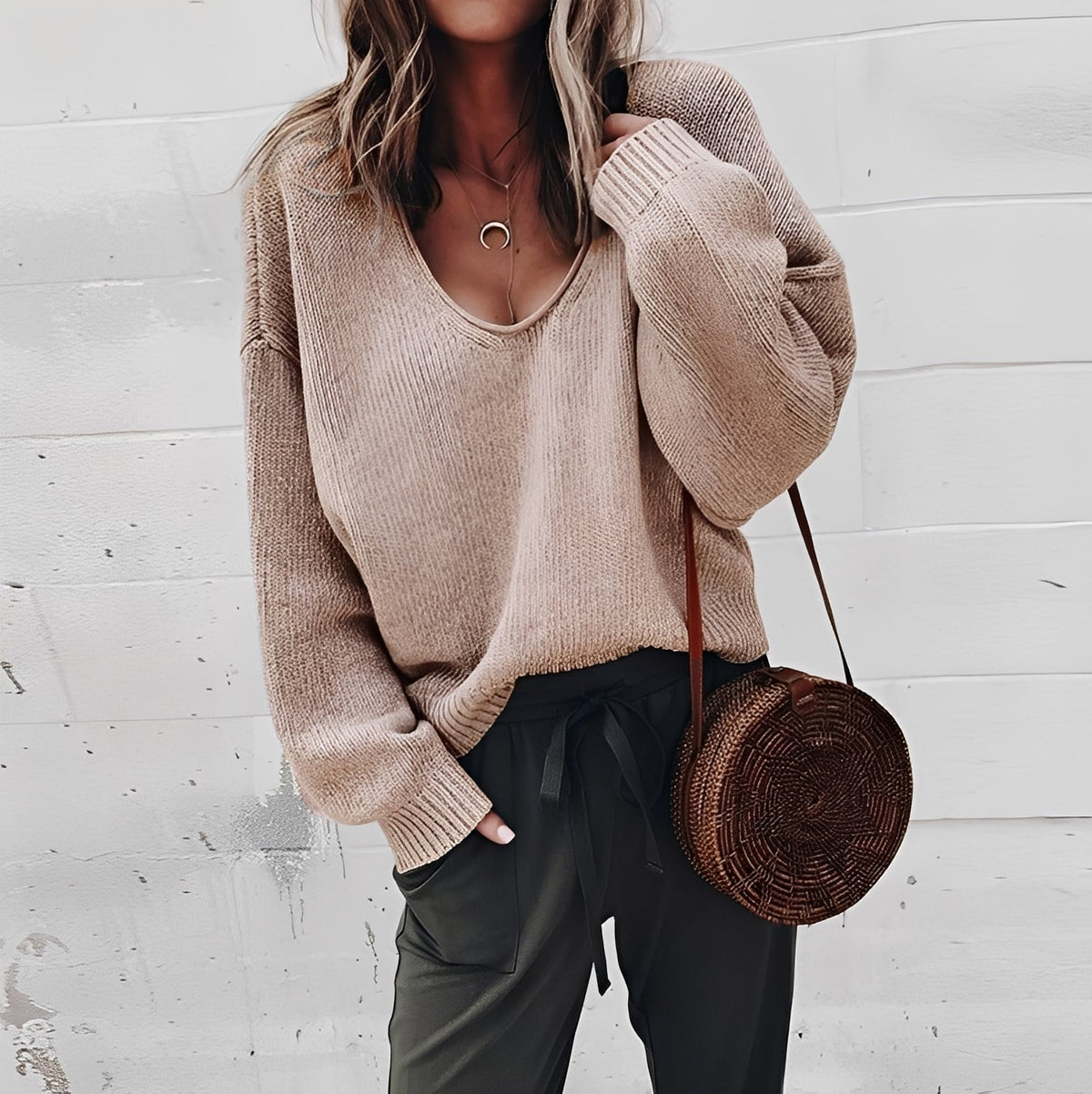 Ariella - Bequemer, wohlig warmer Pullover mit V-Ausschnitt