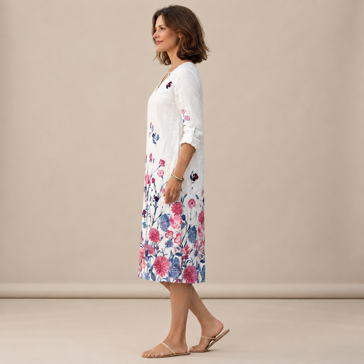 Ninna - Stilvolles und weiches V-Ausschnitt-Kleid