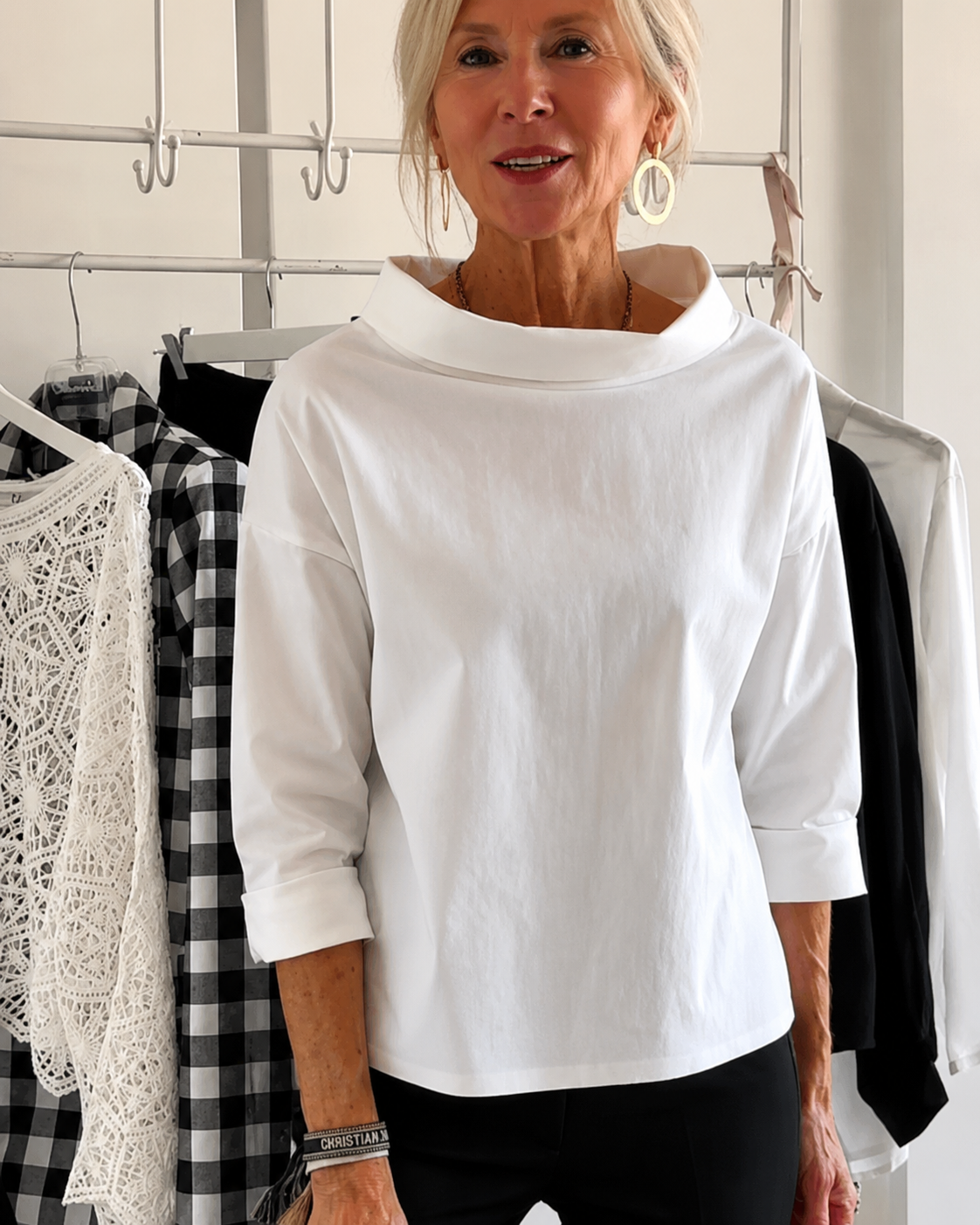 Elone - Elegante, lockere Bluse mit Kragen