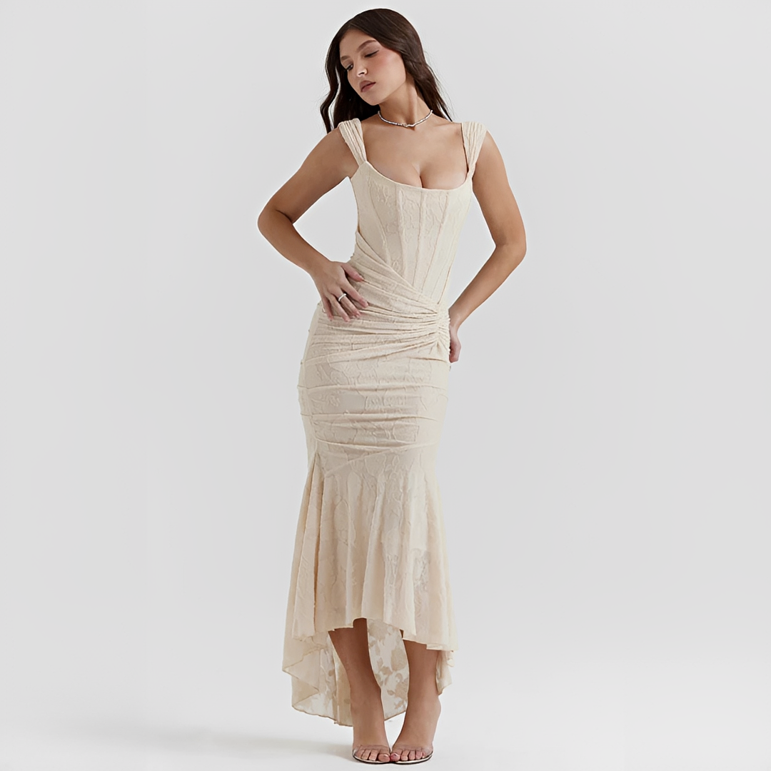 Cynthia - Stilvolles Wickel-Midikleid mit Taillenband