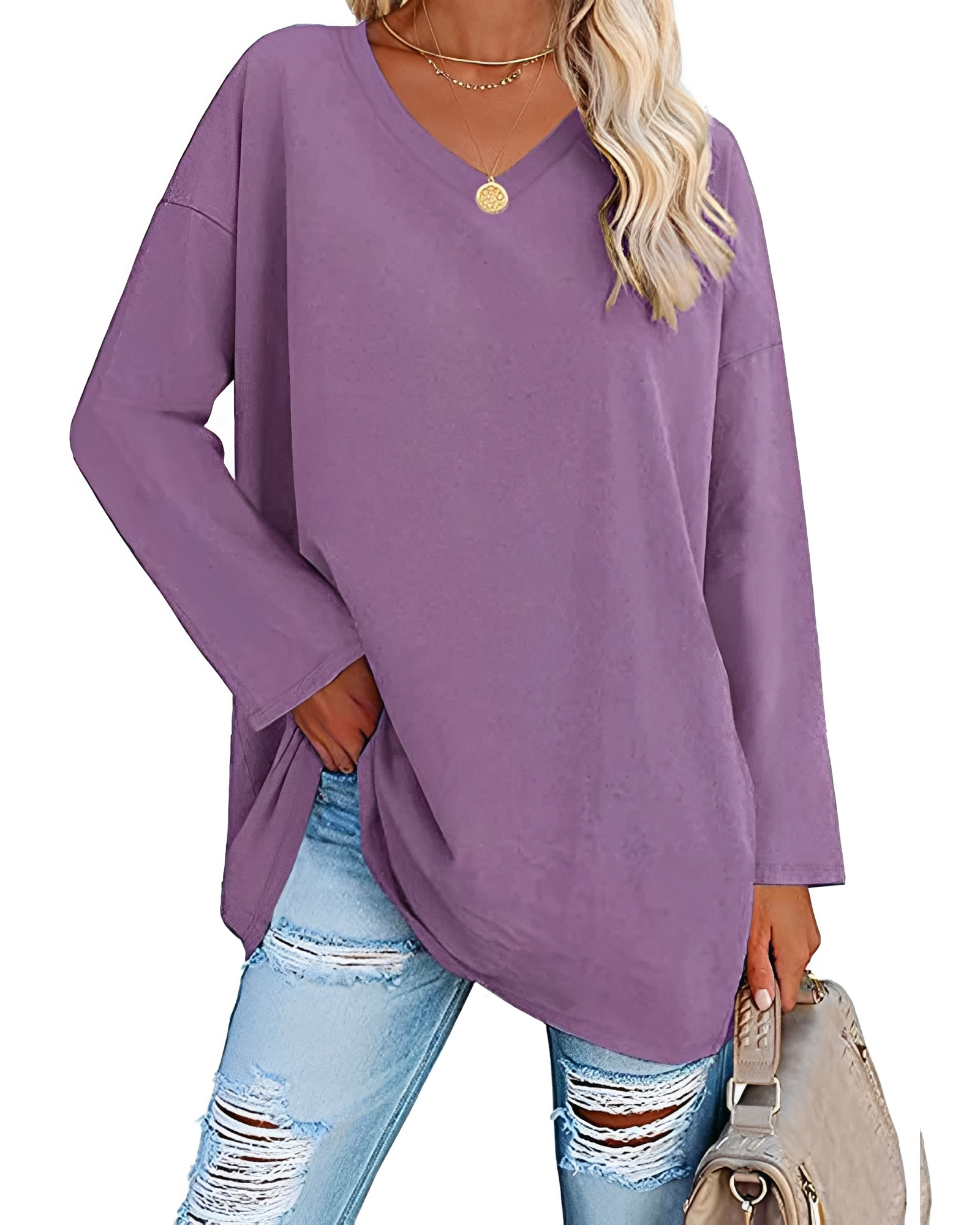 Kendra - Elegantes V-Neck-Shirt mit lockerer Passform