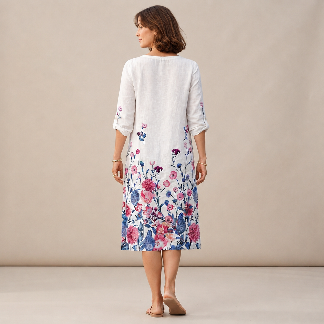 Ninna - Stilvolles und weiches V-Ausschnitt-Kleid