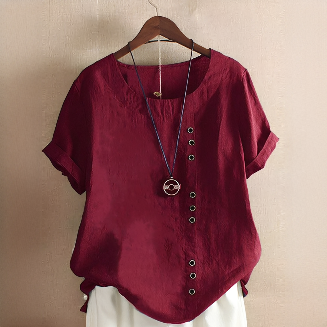 Noelle - Elegante, weit geschnittene Bluse mit Knöpfen