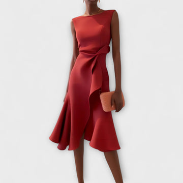 Sheila - Stilvolles Damen-Midikleid mit Rüschendetails