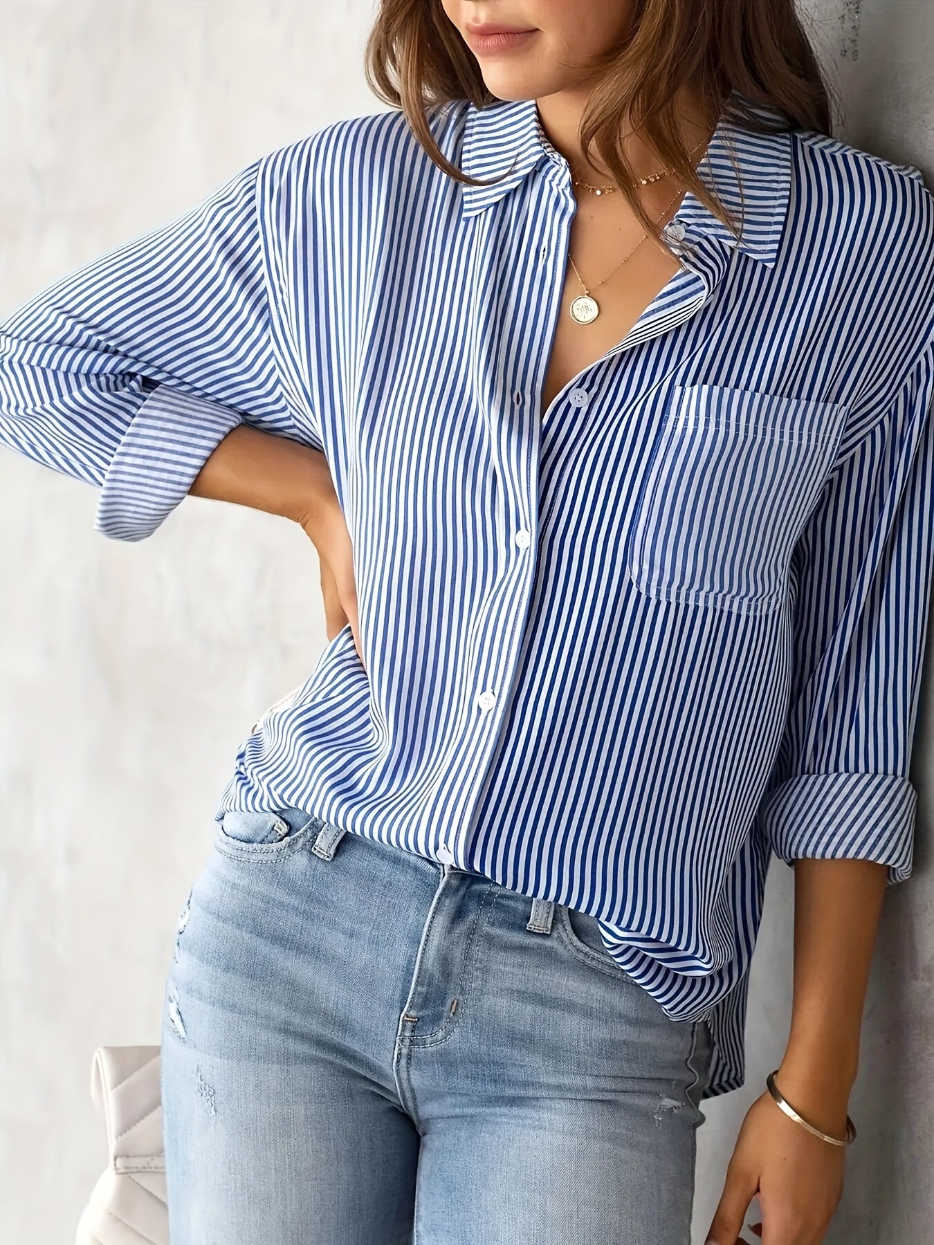 Nancy - Lässiges, langärmeliges, gestreiftes Shirt für Damen