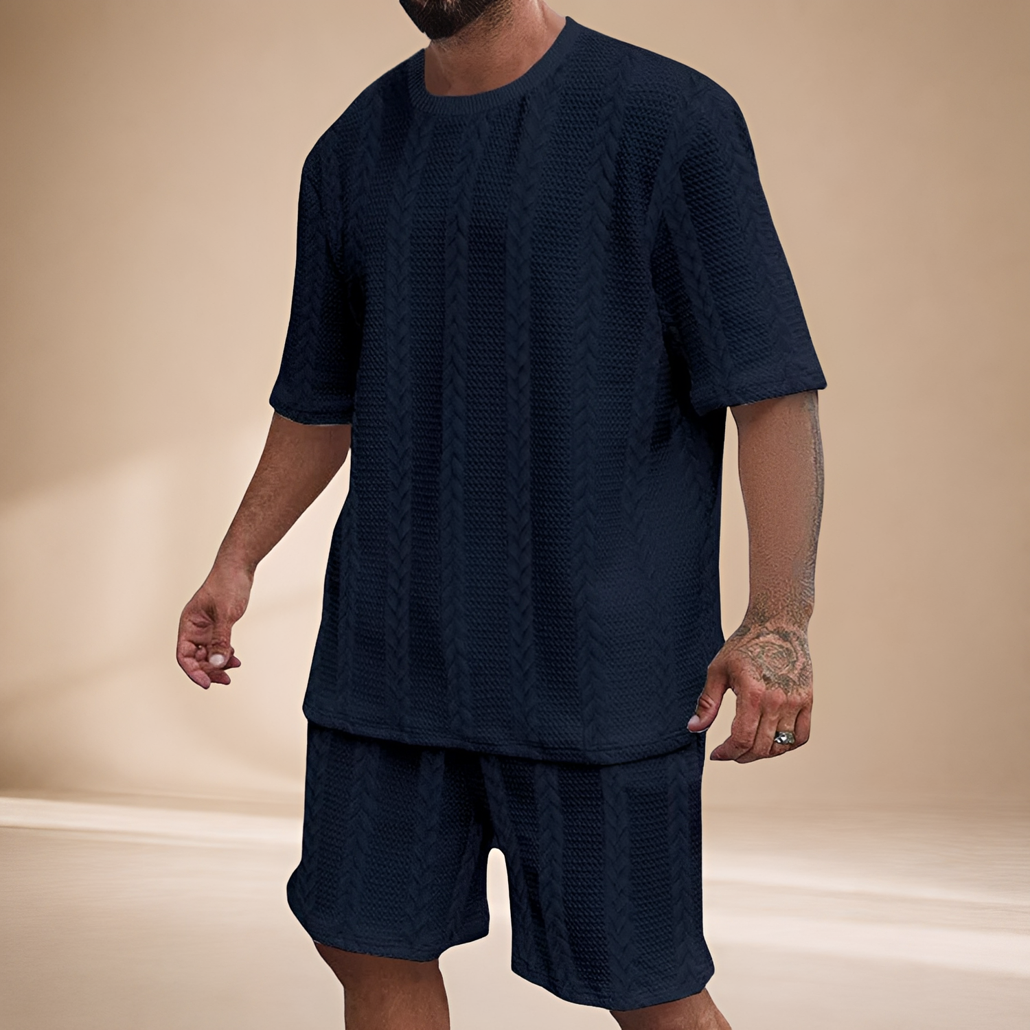 Johnston - Lockeres T-Shirt-Shorts-Set
