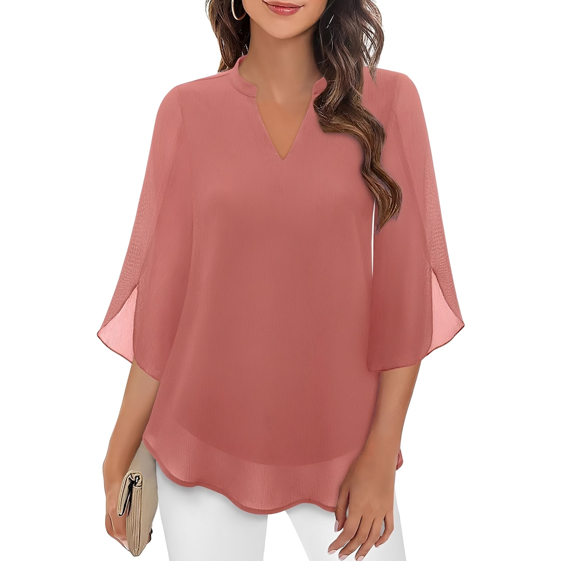Vanessa - Lockere Bluse mit V-Ausschnitt für Damen