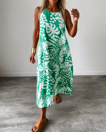 Arianna - Lockeres, ärmelloses Kleid mit Print