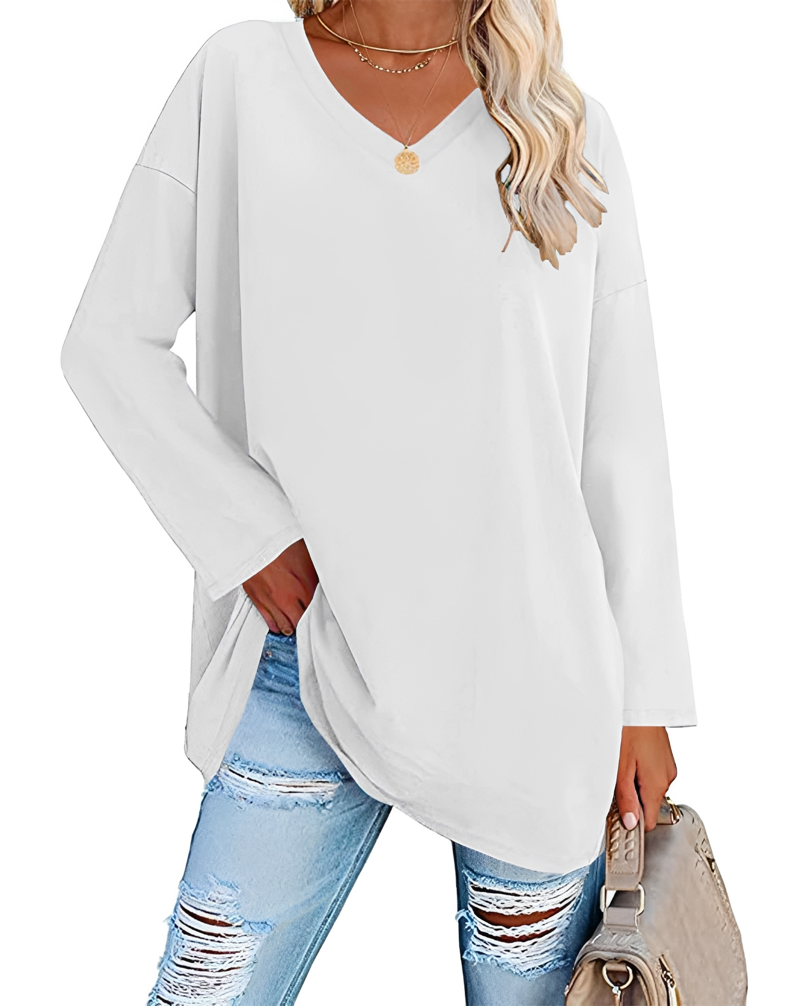 Kendra - Elegantes V-Neck-Shirt mit lockerer Passform
